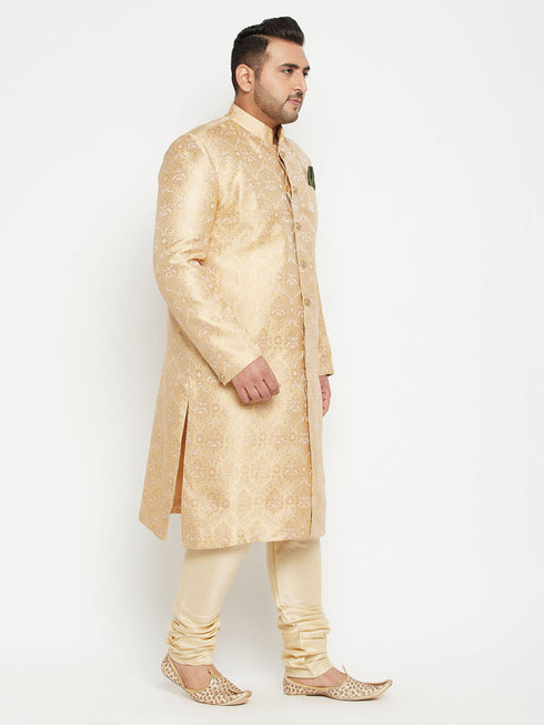Vastramay Men's Turquoise Cotton Nehru Jacket